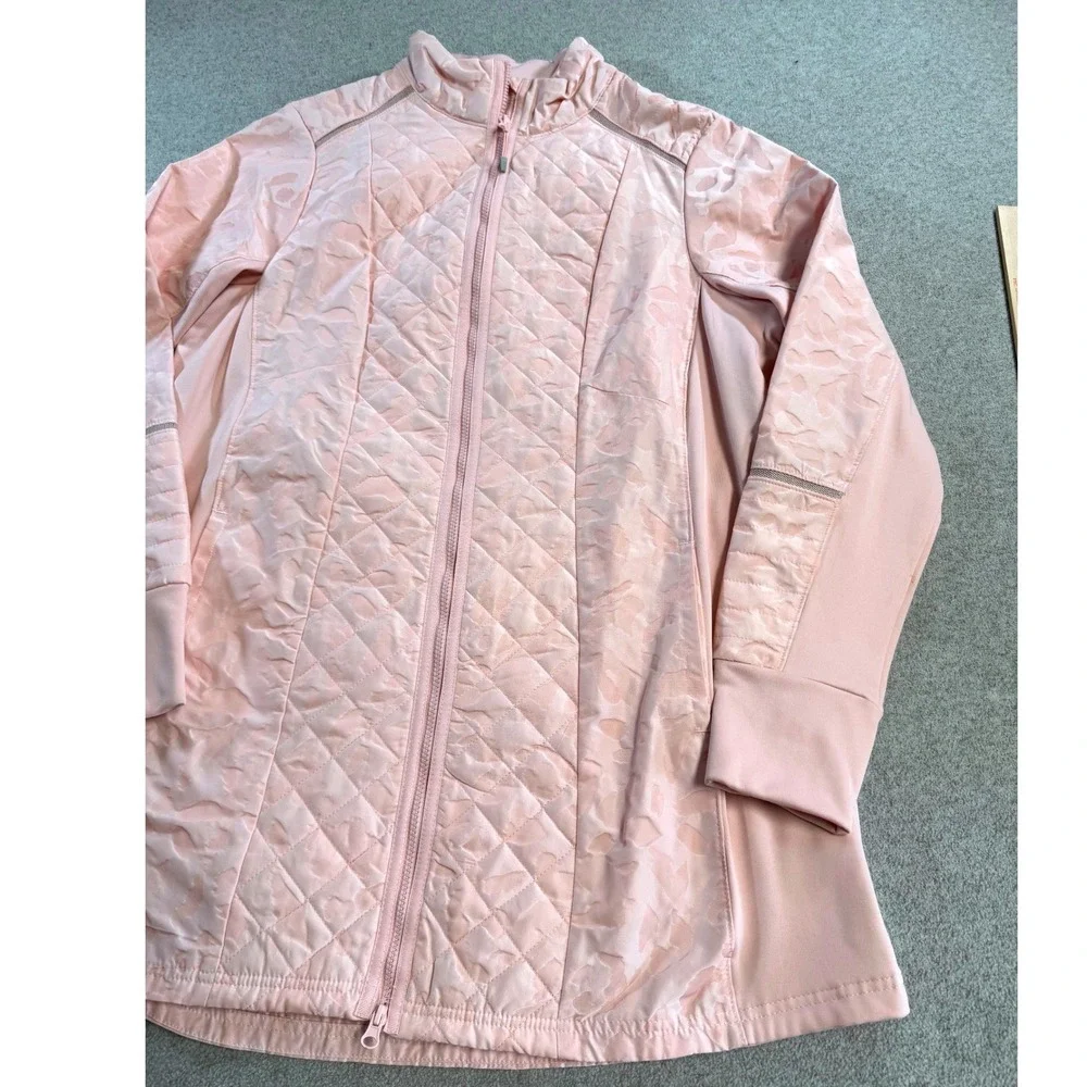 Avia Womens 3X Jacket Pink Quilted Lightweight‎ Athletic Zip Up Plus Activewear